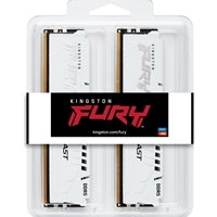 Kingston FURY Beast RGB KF564C32BWEK2-64 64GB (32GB x2) DDR5 6400MT/s White System Memory Kingston FURY Beast RGB KF564C32BWEK2-64 64GB (32GB x2) DDR5 6400MT/s White System Memory